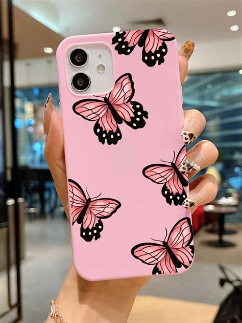 Multicolor Collar Tpu Butterfly Phone Cases Embellished Phone Pad