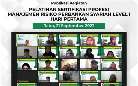 Pelatihan Sertifikasi Profesi Manajemen Risiko Perbankan Syariah Level