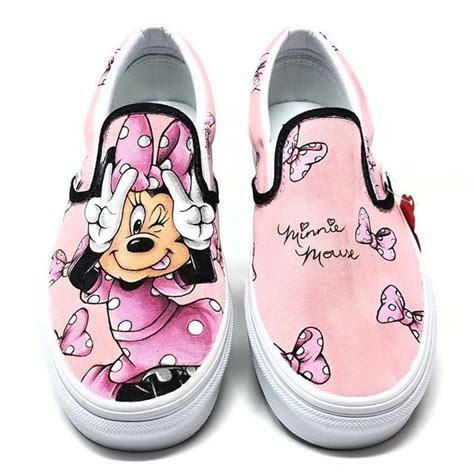 Custom Hand Drawn Minnie Mouse Themed Shoes Disney Minniemouse