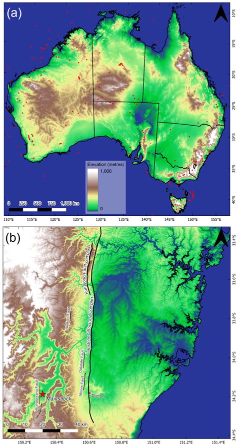 A Topographic Map Of Australia With All Magnitude 5 Earthquakes