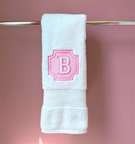 Monogram Embroidered Hand Towel Egyptian Cotton Embroidered Towel ...