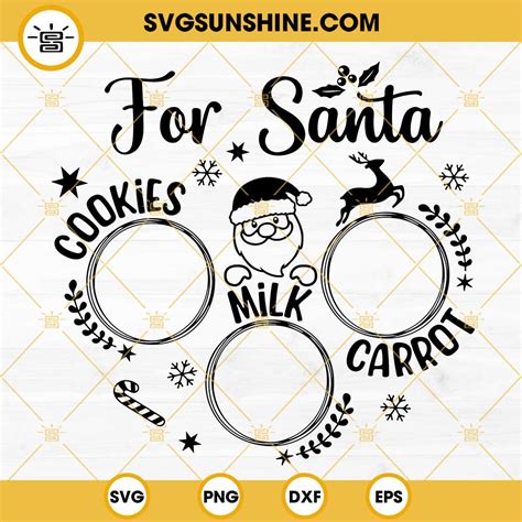 Snacks For Santa Svg Santa Tray Svg Christmas Tray Svg Cookies Milk