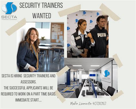 TRAINEE SECURITY TRAINER AND ASSESSOR – Secta Training Academy Sydney