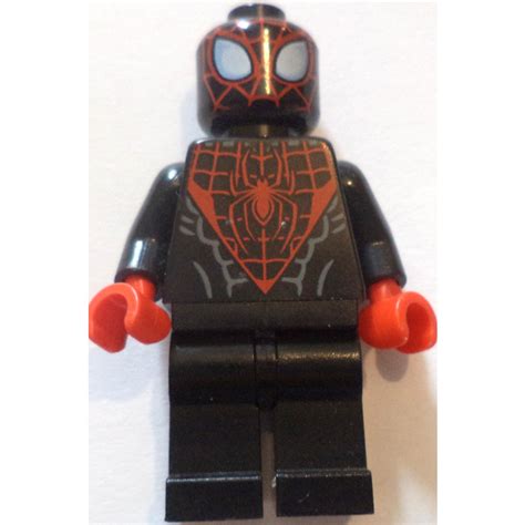 Lego Miles Morales Spider Man With Red Head Webbing And Red Hands Minifigure Brick Owl