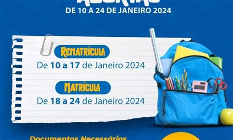 Matrículas E Rematrículas Para A Rede Municipal De Ensino Em Umburana