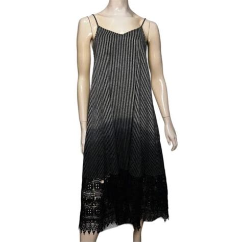 Plenty by Tracy Reese Womens Size S Black Gray Dip Dye Ombré Lace