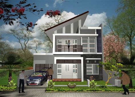 Contoh Desain Tampak Depan Rumah Minimalis Modern 2 Lantai Type 36 | FITRAH CEMERLANG™