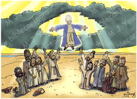 Acts 01 The Ascension Scene 01 Ascension Bible Cartoons