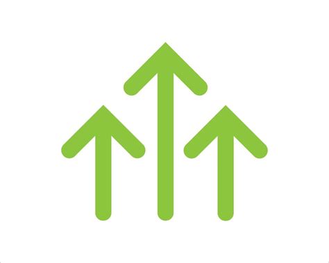 Vector Green Arrows Up Icon Upload Icon Upgrade Sign Growth Symbol