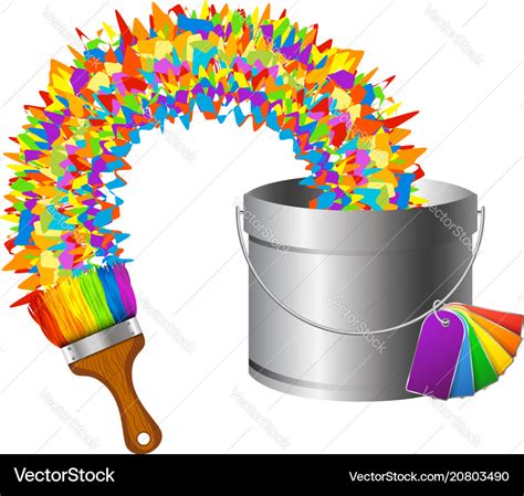 Brush And Paint Bucket Royalty Free Vector Image