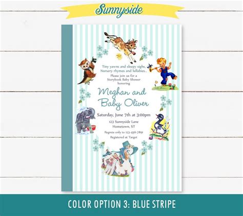 Baby Shower Nursery Rhyme Storybook Invitation Book Baby Etsy