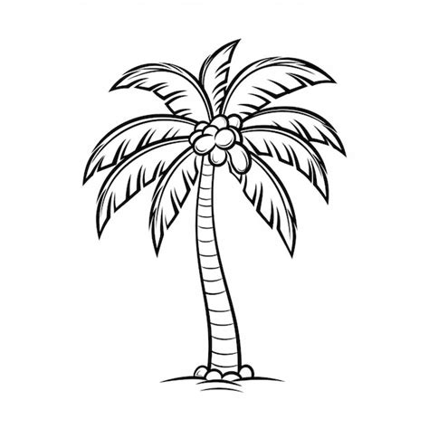 draw  coconut tree