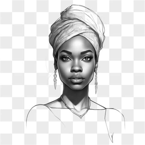 Télécharger Dessin en noir et blanc inspirant d une femme africaine