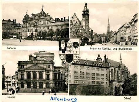 Ak Ansichtskarte Altenburg Thueringen Bahnhof Markt Mit Rathaus Und