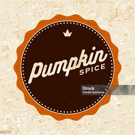 Pumpkin Spice Label On Textured Background Stock Illustration