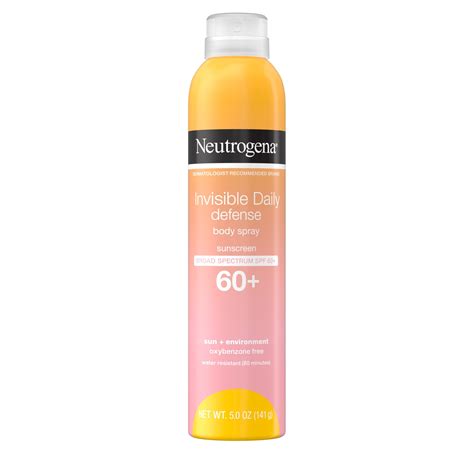 Neutrogena Invisible Daily Defense Sunscreen Spray, SPF 60+, 5.0 oz