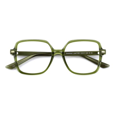 Reba Square Eyeglasses in Green, Similar to Lou Glasses - Sllac | Funky