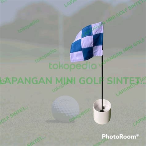 Jual Hole Cup Tiang Golf Hole Lapangan Mini Golf Model Catur Biru