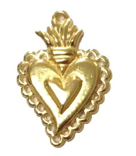 Dije Chapa Sagrado Corazón 34x24mm Dorado Karati