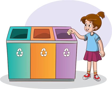 Premium Vector Vector Illustration Of Girl Throwing Garbage In