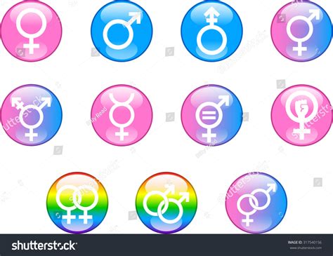 Gender Icons Set Vector Glossy Buttons Stock Vector Royalty Free