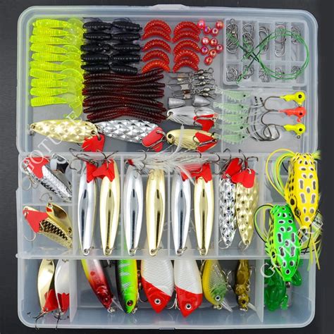 Fishing Lure Kit 169 Pcspack Minnow Popper Crank Spinner Metal Lure