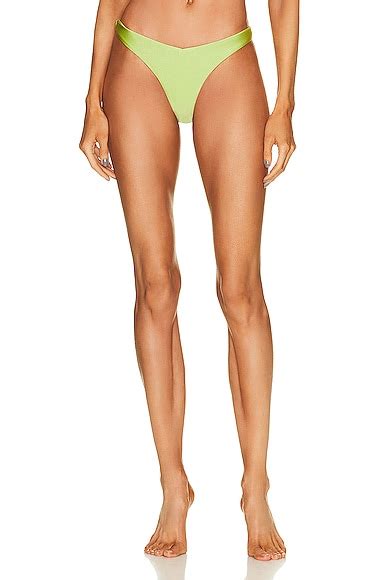 JADE SWIM Vera Bikini Bottom In Lime Sheen FWRD