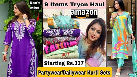 Amazon Kurti Kurti Set Haul Starting Rs Amazon Partywear Special