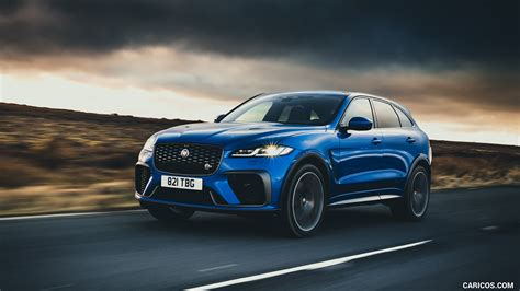 Jaguar F-PACE SVR | 2021MY (Color: Velocity Blue) | Front Three-Quarter