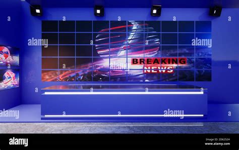 News Studio, Backdrop For TV Shows .TV On Wall.3D Virtual News Studio ...