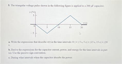 Solved The Triangular Voltage Pulse Shown In The Following Chegg