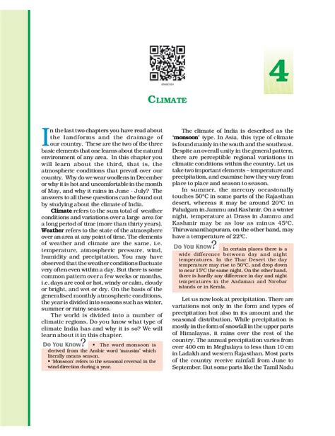 NCERT Book Class 9 Social Science Geography Chapter 4 Climate