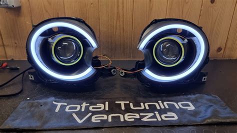 Fiat 500 Abarth Fanali Angel Eyes Led Tube Xenon Tuning Retrofit YouTube