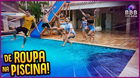 Todos Pularam Na Piscina Com Roupa Bbb Da Casa [ Rezende Evil