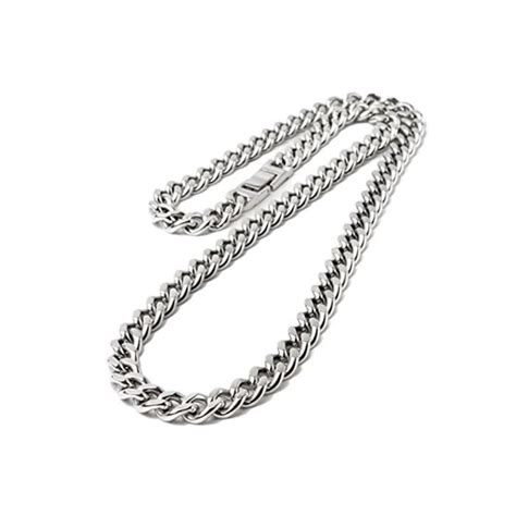 Qoo Titanium Sided Cut Kihei Necklace Cm Men S Width Mm