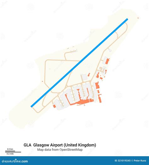 Map Of Glasgow Airport Iata Code Gla Stock Illustration Illustration