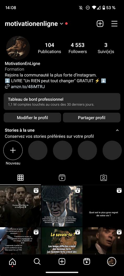 Compte insta motivation très actif 4500 abonnés français re insta