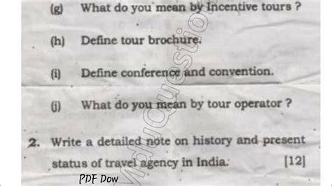 Bttm 2nd Sem Travel Agency Tour Operation Question Paper Youtube