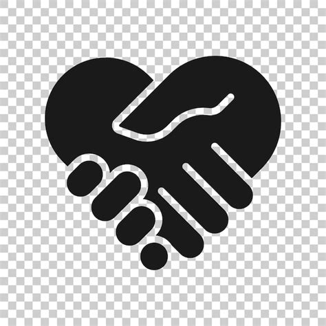 Premium Vector Handshake Icon In Flat Style Partnership Deal Vector