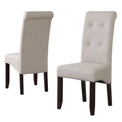 Simpli Home Cosmopolitan Solid Wood Brown Parson Armless Dining Chair