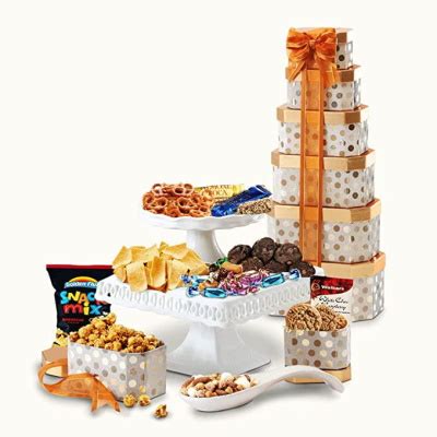 45 Off Broadway Basketeers 6 Box Gourmet Food Gift Tower