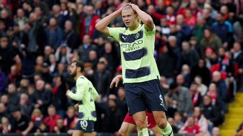 Liverpool V Man City Erling Haaland Misses Glorious Chance To Score