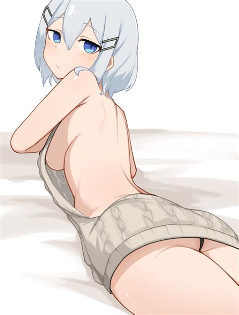 Rule 34 The Goat Armpits Back View Blue Eyes Breasts Daebom Grey Hair Hair Clips Laying On