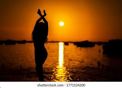 Beautiful Nude Latin Model Silhouetted She Stock Photo Shutterstock
