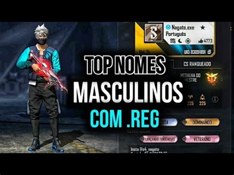 Top Nomes Masculinos Reg Pra Colocar Como Nick No Free Fire