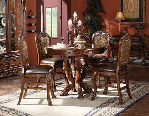 Acme Dresden Counter Height Dining Set Cherry Oak 12160 Din Set At