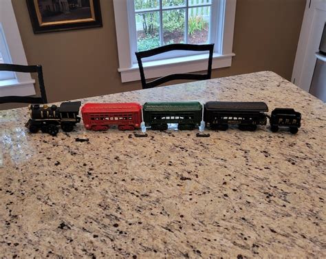 Vintage Cast Iron Train Set Etsy