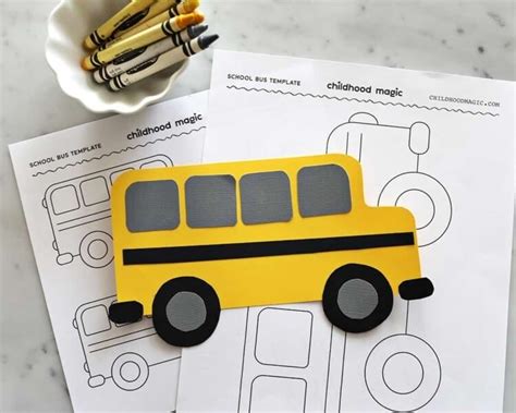 School bus template free printable and a bus craft – Artofit