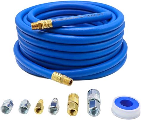 YOTOO Hybrid Air Hose 1 2 Inch I D By 50 Feet Long 3 8 Inch MNPT Solid