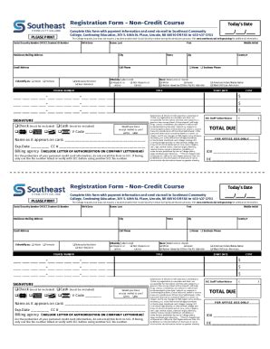 Fillable Online SCC Continuing Education Registration Form Fax Email